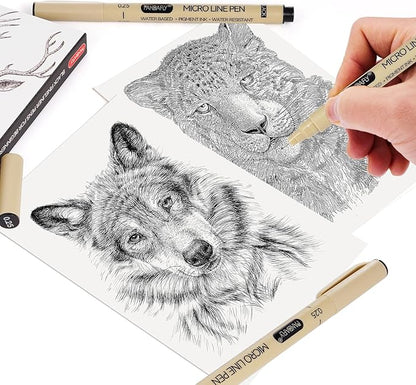 PANDAFLY Black Fineliners Pens, 0.25mm, 5 Pack Ultra Fine Point Pen, Black Art Pen for Drawing, Micro Pens for Drawing, Sketching, Bible Journaling, Manga, Anime