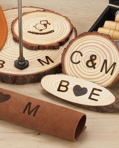 AIMOADO 1 Inch 26 Pcs Letter Branding Iron for Wood, Branding Letters for Hats Leather and Bread Steak Food, Branding Iron Gifts for Woodworking Wedding Christmas (1" Alphabet A-Z)