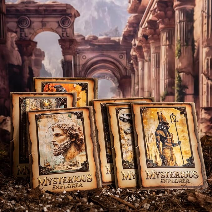 180 Sheets Vintage Adventure Scrapbook Paper Set – Ancient Civilizations, Dinosaurs, Astronomy, Greek, Mayan & Egyptian Decoupage Junk Journal Ephemera, Antique Aesthetic Collage Craft Supplies