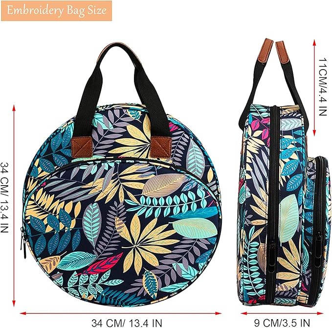Embroideries Bags Embroidery Storage Embroidery Project Bag 600D Oxford Bag for Cross Stitch Embroidery Supplies Multifunctional Portable Carrying Bag Beginner Embroidery Kit for Adults (Bag ONLY)