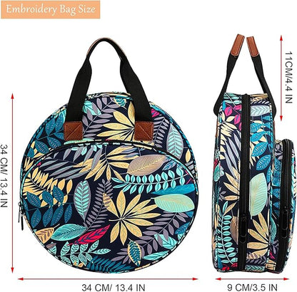 Embroideries Bags Embroidery Storage Embroidery Project Bag 600D Oxford Bag for Cross Stitch Embroidery Supplies Multifunctional Portable Carrying Bag Beginner Embroidery Kit for Adults (Bag ONLY)
