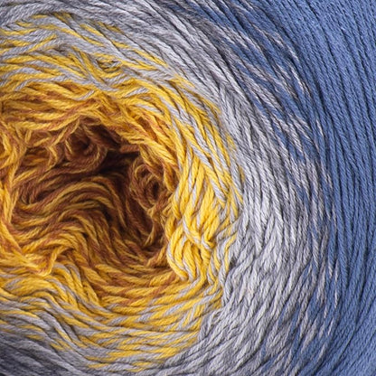 2 Skein/Pack Yarnart Flowers Gradient Yarn, Each Ball 8.8 Oz (250gr) / 1094 Yards (1000m), 55% Cotton 45% Acrylic, Superfine Fingering Weight for Knitting and Crochet, 316 - Gray Blue Yellow