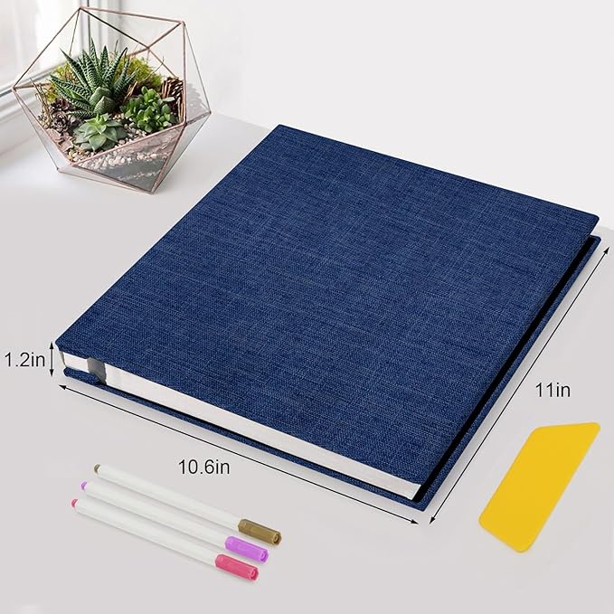 Zesthouse Photo Album Self Adhesive Pages, 60 Pages Magnetic Scrapbook Albums with Sticky Page, Photos Album Holds 8x10 & 5X7 & 4x6 & 6x8 & 3x5, Large Picture Book Ideal Gift for Family Wedding Baby