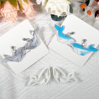 Xaekicr Whale Polymer Clay Cutters for Earrings – Ocean Animal Clay Cutters, DIY Polymer Clay Molds for Jewelry Making, Clay Tools Set for Handmade Crafts