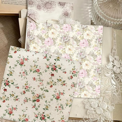 Scrapbook Paper,16 Sheets 5.8x5.8 Inch Vintage Floral Style Scrapbook Supplies,Single-Sided Vivid Origami Decoupage Paper for DIY Crafts, Card Making, Art Journaling