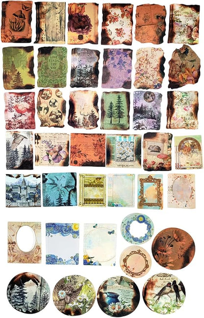 200PCS Vintage Scrapbooking Supplies Pack for Junk Journal Planners Decoupage Paper Scrapbook Stickers Aesthetic Cottagecore Collage Craft Album (Dappled Marks)