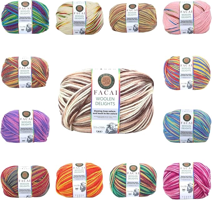 Facai Blend Merino Wool Yarn for Knitting - Worsted Weight,197yds (3.5oz) Ball, Ideal for Sweaters, Scarves, and Accessories (1, Cappuccino)