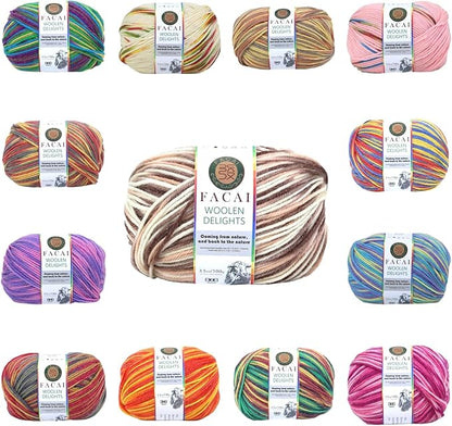 Facai Blend Merino Wool Yarn for Knitting - Worsted Weight,197yds (3.5oz) Ball, Ideal for Sweaters, Scarves, and Accessories (1, Cappuccino)