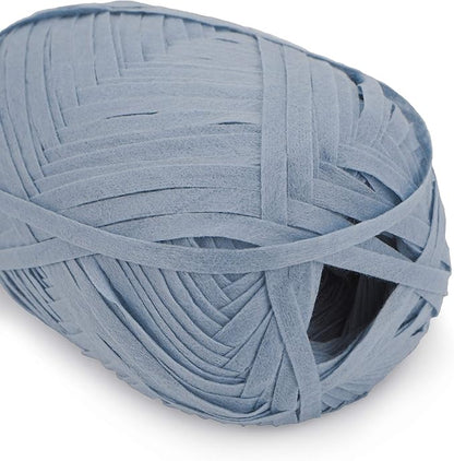 NICEEC 3 Packs Kraft Paper Yarn- Soft Raffia Ribbon Yarn for Crocheting & Knitting, Polyester, DIY Weaving - Total 474yds, 5.3oz - Light Blue