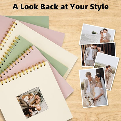 Vienrose 10 x 10 Inch Scrapbook Photo Album, Linen Hardcover Photo Book with 80 White Pages, DIY Memory Book Kit with Accessories for Wedding, Baby Shower, Travel, Christmas (LightGreen, 40 Sheets)