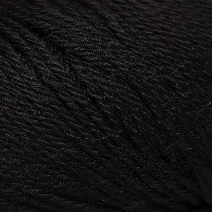 Black Heritage - 100% Baby Alpaca Yarn Wool Set of 2 Skeins (100 Grams) DK Weight Made in Peru Natural Undyed Color Heavenly Soft Perfect for Knitting and Crocheting (Black Alpaca 2 Skeins DK)