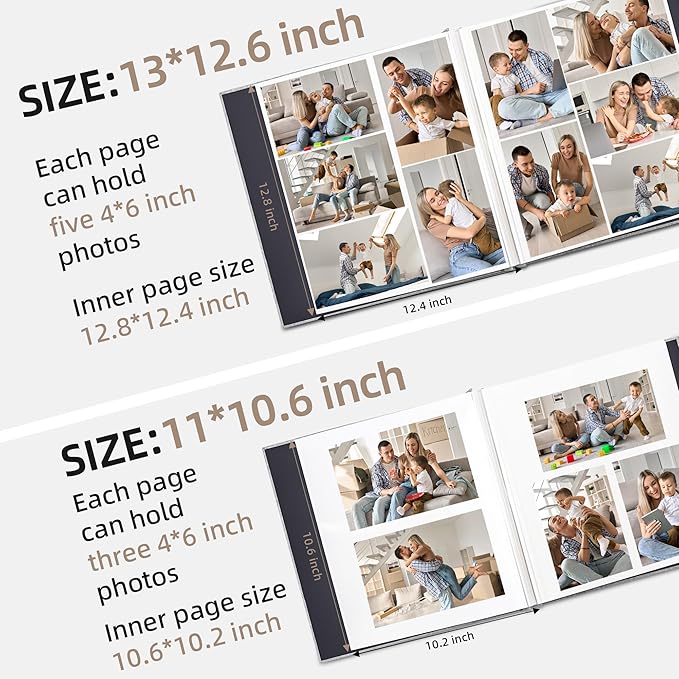 Vienrose Photo Album Self Adhesive 4x6 5x7 3x5 8x10 Scrapbook Album DIY Scrap Book with Metallic Pen 120 Pages Turquoise