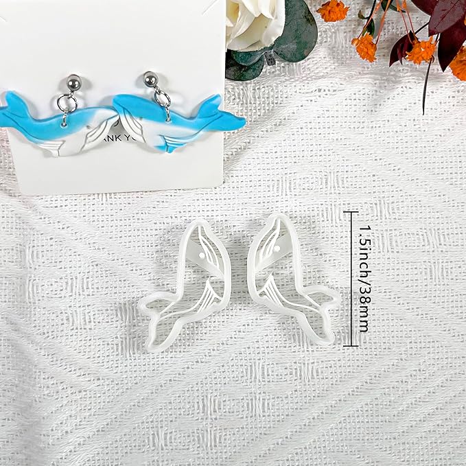 Xaekicr Whale Polymer Clay Cutters for Earrings – Ocean Animal Clay Cutters, DIY Polymer Clay Molds for Jewelry Making, Clay Tools Set for Handmade Crafts
