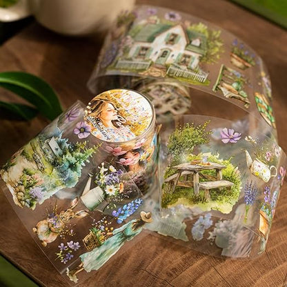 AuriicLeaf Camping PET Tapes Set, 6 Rolls of Nature Ephemera for Junk Journaling, Scrapbooking, Crafting, DIY Projects, Diaries, and Art Supplies