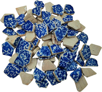 1.1 LB Porcelain Ceramic Mosaic Tiles,Broken Irregular Mosaic Tiles for DIY Craft Floor,Kitchen,Pool, Flower Pots Mosaic Making Supplies (Porcelain 06)