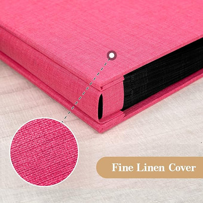 potricher Linen Hardcover Photo Album 4x6 600 Photos Large Capacity for Family Wedding Anniversary Baby Vacation (Rose Red, 600 Pockets)