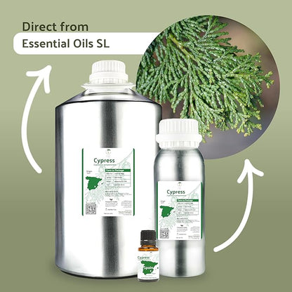 Nature Packaged Cypress Essential Oil - Direct from Essential Oils SL in Mediterranean Spain - Aceite de Ciprés for Diffuser, 100% Pure Therapeutic Grade - Aromatheraphy, Skincare (8oz)