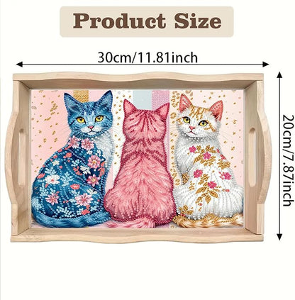 SHLUHA Diamond Art Kits for Adults Wooden Serving Trays with Handle Food Tray for Breakfast Home Decor Gift