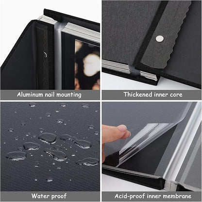 Zesthouse Photo Album Self Adhesive Pages, 60 Pages Magnetic Scrapbook Albums with Sticky Page, Photos Album Holds 8x10 & 5X7 & 4x6 & 6x8 & 3x5, Large Picture Book Ideal Gift for Family Wedding Baby