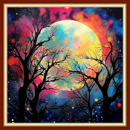 Findvoor Stamped Cross Stitch Kits for Beginner Embroidery Kits for Beginners Adults DIY 11CT Cross Stitch Patterns Needlepoint Kits Crossstitching Kits-Luminous Tree 18x18 inch