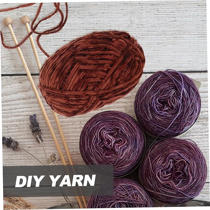 Hand-Knitting Wool Yarn for Crafts DIY Projects Soft Skin-Friendly Medium Thickness Crochet and Knitting Wool Yarn Bundle for Beginners and Home Sewing Coffee