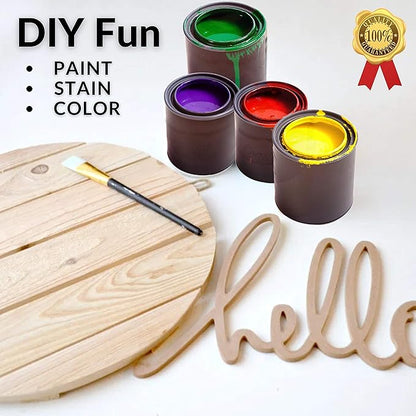 Unfinished Wood Rounds for Crafts - 2 Pack of 14 Inch Diameter Reversible Wood Circles with Real Wood Veneer That Will Not Warp, Wood Slices with Smooth Side and Embossed Shiplap Side by CADE + KAI