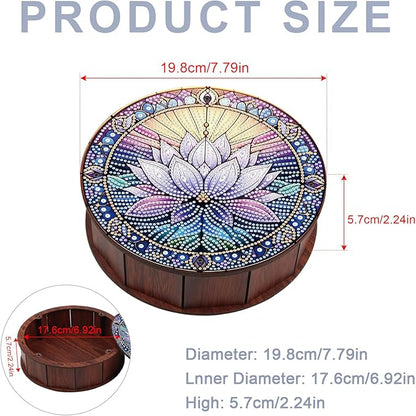 DIY Diamond Painting Fruit Bowl Storage Box, Lotus Water Diamond Decorated Tray Handicraft Set, for Desktop Item Storage, Multifunctional Creative Craft Gift