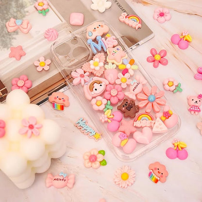 100Pcs Slime Charms, Mixed Cute Resin Charms Set for Scrapbooking, Phone Cases, Hair Accessories, Fake Candy Decor, Crafting Embellishments & DIY Keychains