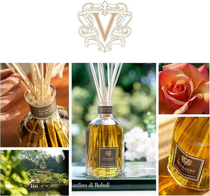 Dr. Vranjes – Giardino di Boboli Diffuser 500 ml + Double Pack of White Sticks (3 Pieces Bundle) - Luxury Home Fragrance, Reed Diffuser, Main Scent Floral, Made in Italy