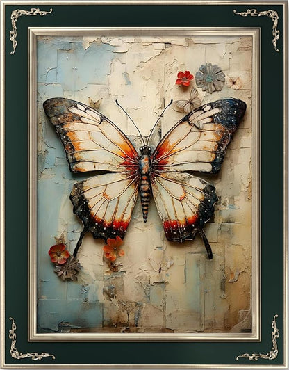 Leczany Cross Stitch Stamped Kit for Beginner - Beautiful Butterfly | DIY Embroidery Starter Patterns Craft Kit Needlepoint for Adults | 11CT, 3 Strands | 13x17.7 inches