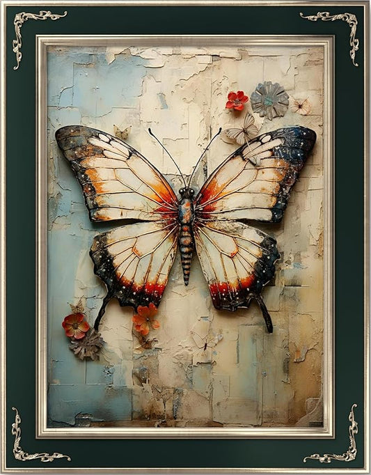 Leczany Cross Stitch Stamped Kit for Beginner - Beautiful Butterfly | DIY Embroidery Starter Patterns Craft Kit Needlepoint for Adults | 11CT, 3 Strands | 13x17.7 inches