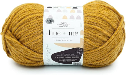 Lion Brand Yarn, Hue + Me Chunky Yarn for Crocheting, Knitting, and Crafts, Mustard, 1 Pack