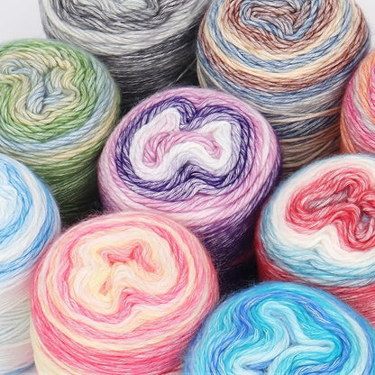 Aeelike Gradient Yarn for Crocheting, 3 Skeins Cake Yarns 100g (3.52 oz) 245m (267 Yards) # 3 Light Weight - Super Soft Ombré Fairyland Yarns for Making Colorful Crafts, Red Blue Gradient