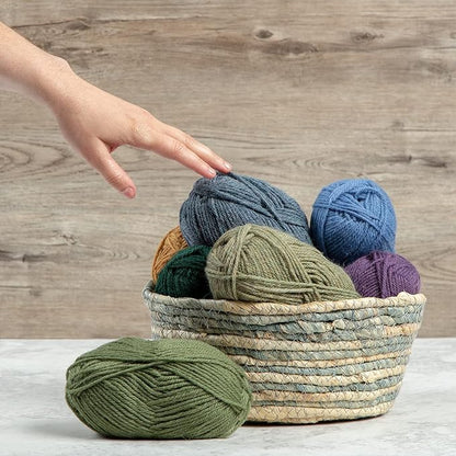 Knit Picks Wool of The Andes Yarn Pack - 10 Skeins of Brown 100% Wool Worsted Weight Yarn (Mink Heather)