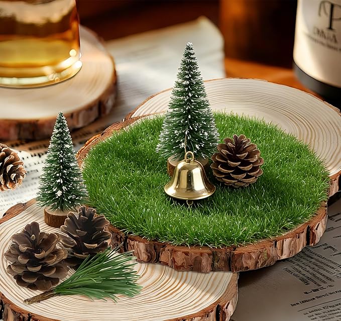 6.5-8 inch Unfinished Wood Slices, 6 Pcs Natural Wood Centerpieces for Tables, Wood Slice with Bark, Rustic Wood Circles for Crafts Arts Party Christmas Decorations Wedding Centerpiece