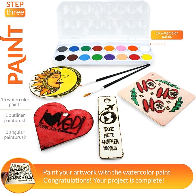 Scissor-Tailed Beginners Wood Burning Kit 140 Pieces. Best Gift Idea for Art & Craft Kit Lovers. Woodburning DIY Hobby Kits with 9 Large Wooden Plaques to Make Unique Wood Burning Projects