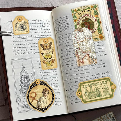 PRSTINCOL 116Pcs Vintage Stickers - Junk Journal Supplies - Waterproof Cute Aesthetic Stickers for Adults, Water Bottles, Planners - Durable Sticker Pack