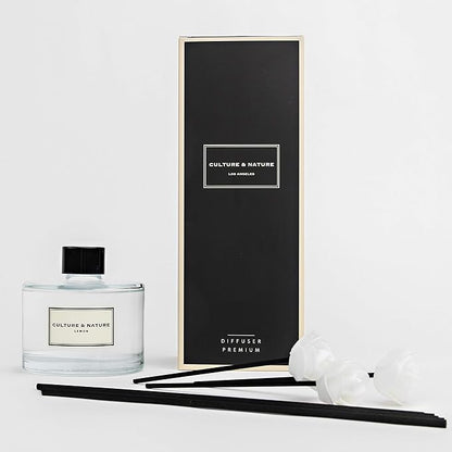 CULTURE & NATURE Reed Diffuser Set 6.7oz (200ml) Lemon Scented Diffuser with Sticks Home Fragrance Reed Diffuser for Bathroom Shelf Decor
