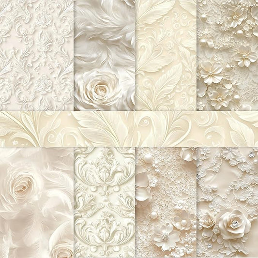 Scrapbook Paper,16 Sheets 5.8x5.8 Inch Rose Satin Style Scrapbook Supplies,Single-Sided Vibrant Origami Decoupage Paper for Diy Crafts, Card Making, Art Journaling