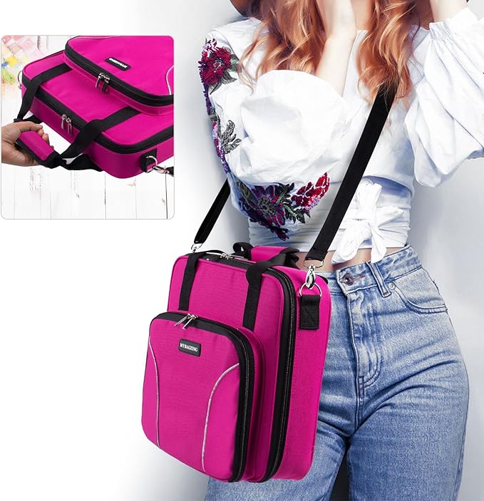 | Large Embroidery Project Bag - Cross Stitch Supplies Organizer - Embroidery Kits Bag - Storage & Organizer for Floss, Loops