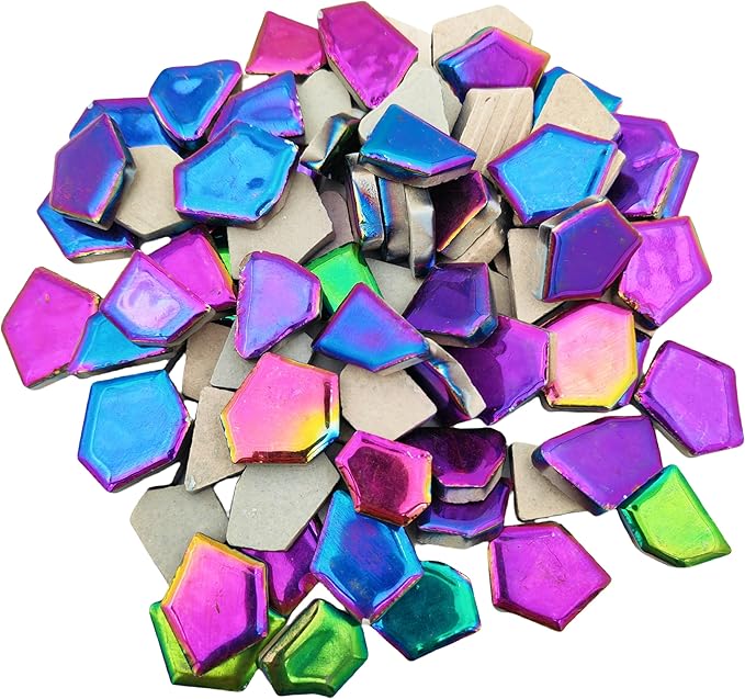 1.1 LB Porcelain Ceramic Mosaic Tiles,Broken Irregular Mosaic Tiles for DIY Craft Floor,Kitchen,Pool, Flower Pots Mosaic Making Supplies (Rainbow)
