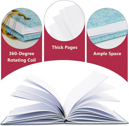 Vienrose 10X10 Inch DIY Scrapbook Album Linen Arch Window Photo Album 40 Blank Pages Scrap Book Photo Albums for Wedding Baby Shower, Light Blue