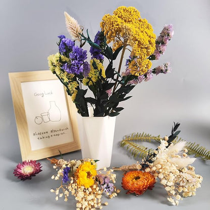 DIY Natural Dried Flowers Kit for Crafts - Box of Dried Flower Kit Perfect for Home Decor, Wedding Decor, DIY Wreath & Bouquet, Resin, Scrapbooking, Floral Arrangement, Handcraft (Multi-Color)