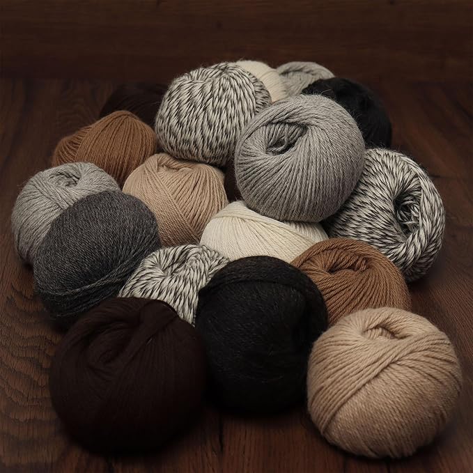 Origins - 100% Baby Alpaca Yarn Wool Set of 6 Skeins (300 Grams) DK Weight Made in Peru Natural Colors (Undyed) Heavenly Soft Perfect for Knitting and Crocheting (Silver Mist, Origins 6 Skeins DK)