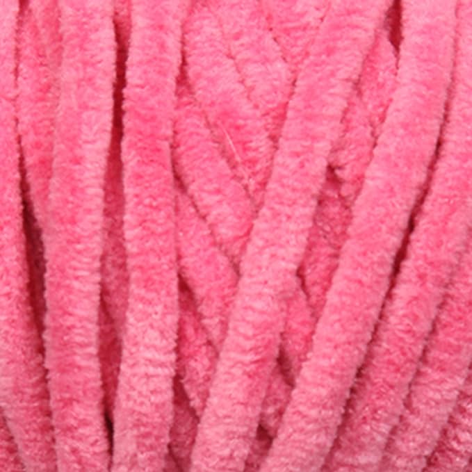 Estako Velvet (3- Skeins Pack) Chenille Blanket amigurumi Yarn for Crocheting and Knitting Super Bulky 3x100 gr (3x132 yds) (1330 - Hot Pink)