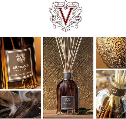 Dr. Vranjes - Oud Nobile 1250 ml Diffuser + Double Pack of White Sticks (3 Pieces Bundle)- Luxury Home Fragrance, Made in Italy, Main Scent: Oriental, Olfactory Pyramid: Bergamot, Oud, Myrrh