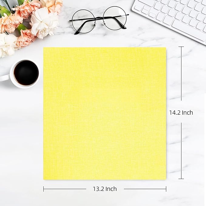 potricher Photo Album for 4x6 600 Photos Linen Cover Extra Large Capacity Picture Book for Family Wedding Anniversary and Baby (Yellow)