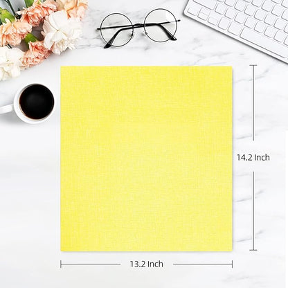 potricher Photo Album for 4x6 600 Photos Linen Cover Extra Large Capacity Picture Book for Family Wedding Anniversary and Baby (Yellow)