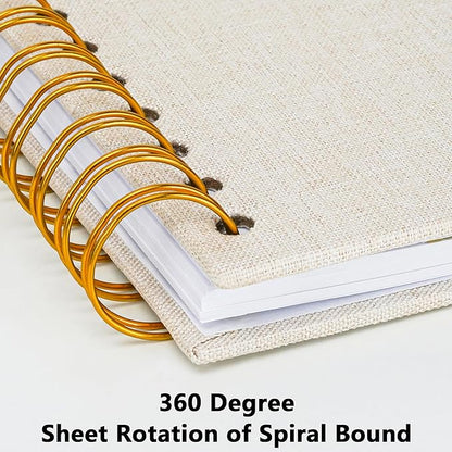 Yopih Linen Covered Scrapbook Photo Album, 10x10 Inches with Hardcover Kraft White Pages - Ideal for Travel, Wedding, Guest Book, Christmas, Baby Shower (40 Sheets/80 Pages)
