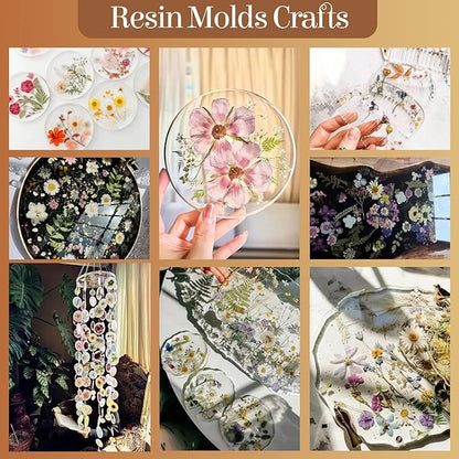 85Pcs Boho Dried Flowers for Crafts, Real Natural Pressed Flowers for Crafts Vintage Dried Pressed Flowers Dry Leaves for Resin, DIY Art, Scrapbook, Jewelry, Candle & Soap Making – Tweezers Included